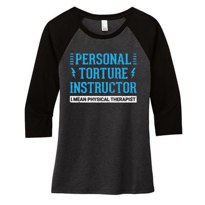 Funny PT Physical Therapist Gift Therapy Month Women's Tri-Blend 3/4-Sleeve Raglan Shirt