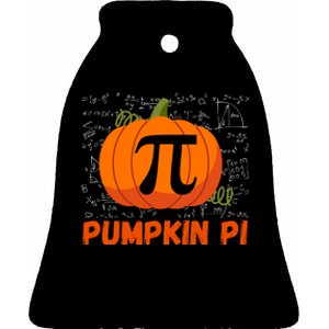 Funny Pumpkin Pie Math, Pumpkin Pi Funny Halloween Costume Ceramic Bell Ornament