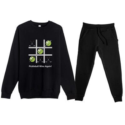 Fun Pickleball, Pickleball Tic Tac Toe Golf, Pickleball For Life Premium Crewneck Sweatsuit Set