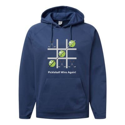 Fun Pickleball, Pickleball Tic Tac Toe Golf, Pickleball For Life Performance Fleece Hoodie