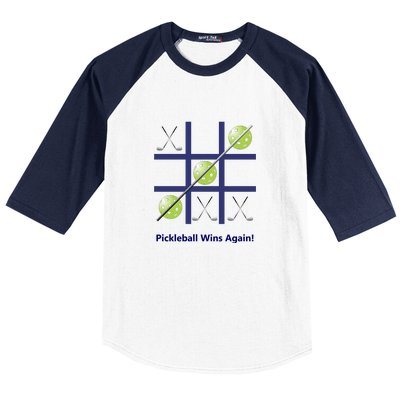 Fun Pickleball, Pickleball Tic Tac Toe Golf, Pickleball For Life Baseball Sleeve Shirt