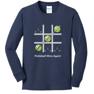 Fun Pickleball, Pickleball Tic Tac Toe Golf, Pickleball For Life Kids Long Sleeve Shirt