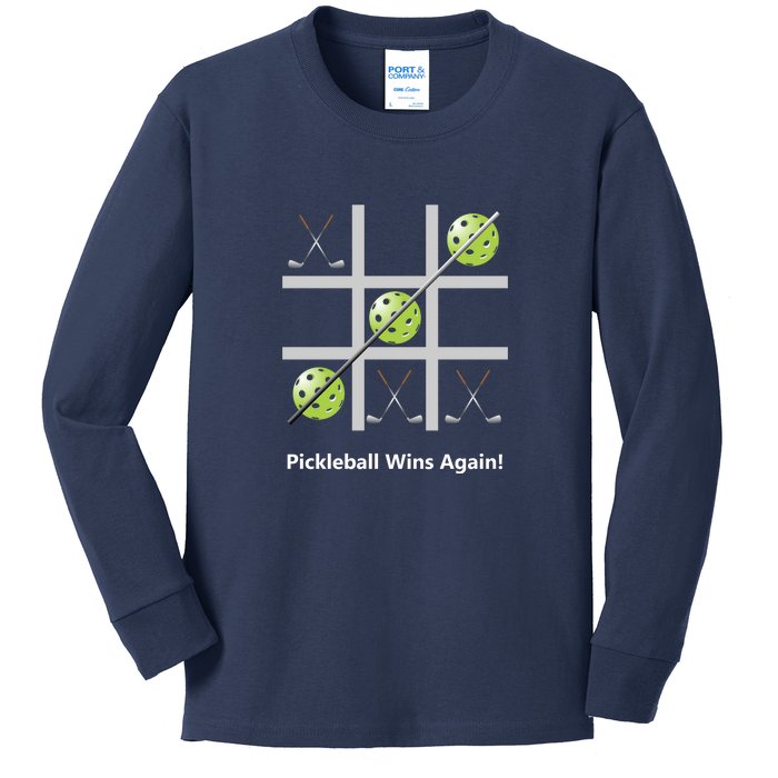 Fun Pickleball, Pickleball Tic Tac Toe Golf, Pickleball For Life Kids Long Sleeve Shirt