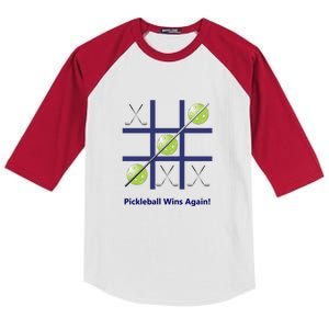 Fun Pickleball, Pickleball Tic Tac Toe Golf, Pickleball For Life Kids Colorblock Raglan Jersey