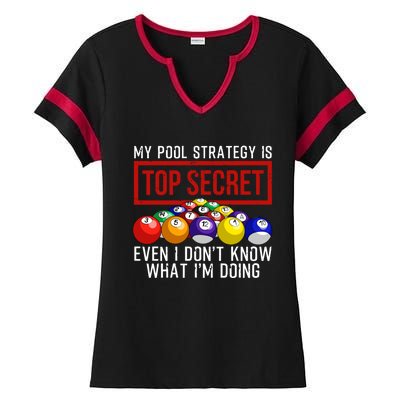 Funny Pool Player Billiards Gift For Men Women Game Play Gift Ladies Halftime Notch Neck Tee