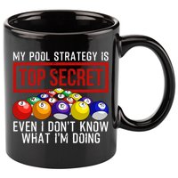 Funny Pool Player Billiards Gift For Men Women Game Play Gift 11oz C Handle Ceramic Mug