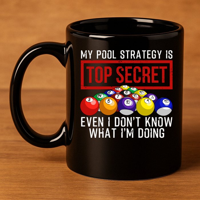 Funny Pool Player Billiards Gift For Men Women Game Play Gift 11oz C Handle Ceramic Mug