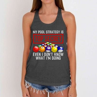 Funny Pool Player Billiards Gift For Men Women Game Play Gift Women's Knotted Racerback Tank