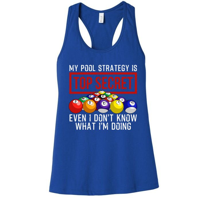 Funny Pool Player Billiards Gift For Men Women Game Play Gift Women's Racerback Tank