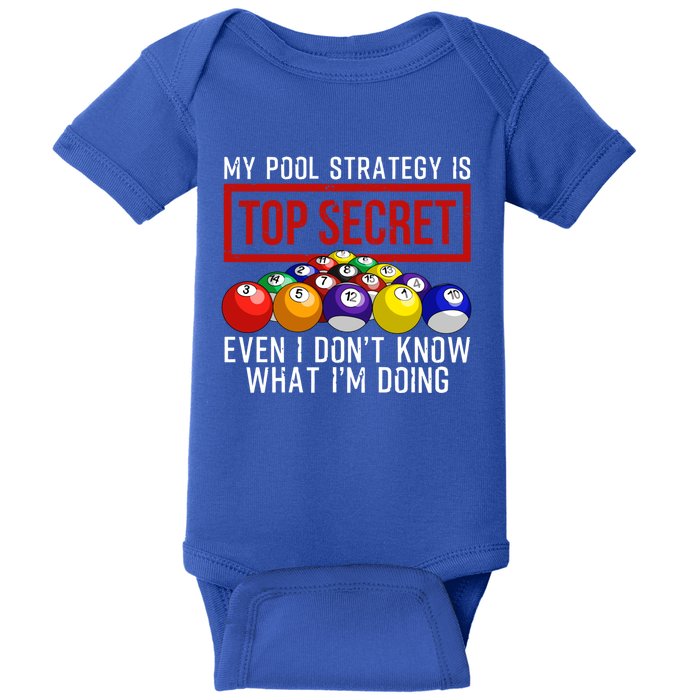 Funny Pool Player Billiards Gift For Men Women Game Play Gift Baby Bodysuit