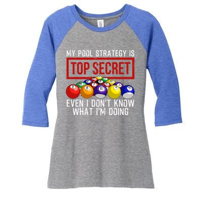 Funny Pool Player Billiards Gift For Men Women Game Play Gift Women's Tri-Blend 3/4-Sleeve Raglan Shirt