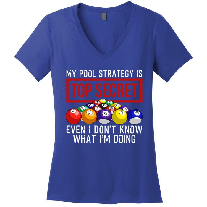 Funny Pool Player Billiards Gift For Men Women Game Play Gift Women's V-Neck T-Shirt