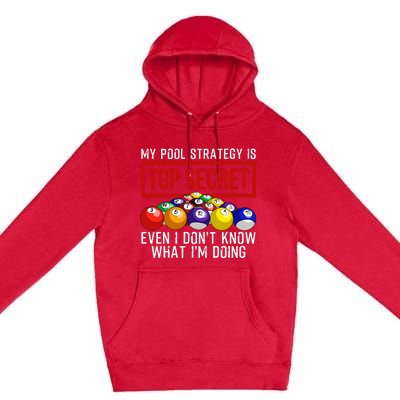 Funny Pool Player Billiards Gift For Men Women Game Play Gift Premium Pullover Hoodie