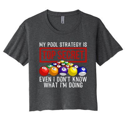 Funny Pool Player Billiards Gift For Men Women Game Play Gift Women's Crop Top Tee