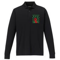 Free Palestine | Propaganda Style Palestine Fist Performance Long Sleeve Polo