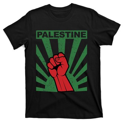 Free Palestine | Propaganda Style Palestine Fist T-Shirt