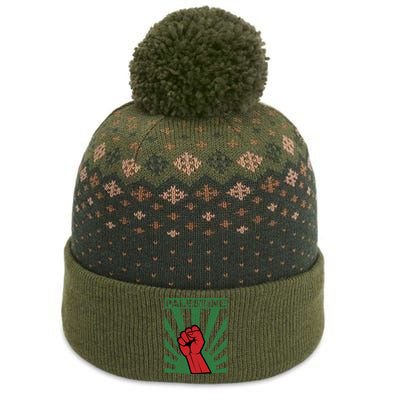 Free Palestine | Propaganda Style Palestine Fist The Baniff Cuffed Pom Beanie