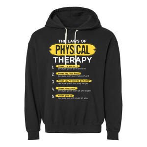 Funny PT Physical Therapy Gift Therapist Month Garment-Dyed Fleece Hoodie