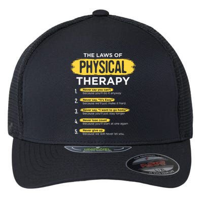 Funny PT Physical Therapy Gift Therapist Month Flexfit Unipanel Trucker Cap