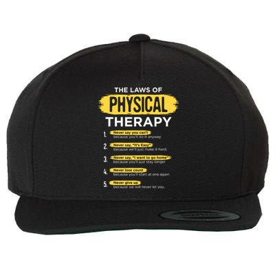 Funny PT Physical Therapy Gift Therapist Month Wool Snapback Cap