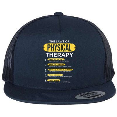 Funny PT Physical Therapy Gift Therapist Month Flat Bill Trucker Hat