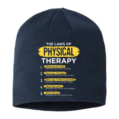 Funny PT Physical Therapy Gift Therapist Month Sustainable Beanie