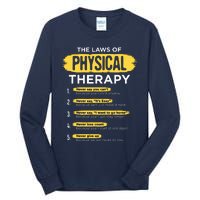 Funny PT Physical Therapy Gift Therapist Month Tall Long Sleeve T-Shirt