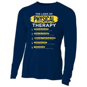 Funny PT Physical Therapy Gift Therapist Month Cooling Performance Long Sleeve Crew