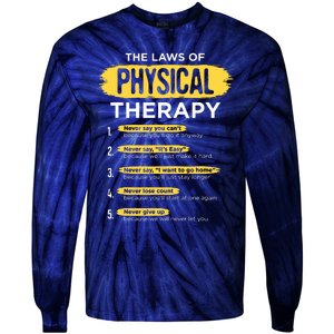 Funny PT Physical Therapy Gift Therapist Month Tie-Dye Long Sleeve Shirt