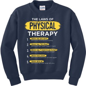 Funny PT Physical Therapy Gift Therapist Month Kids Sweatshirt