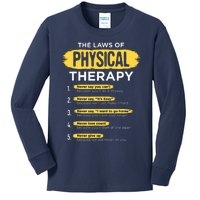 Funny PT Physical Therapy Gift Therapist Month Kids Long Sleeve Shirt