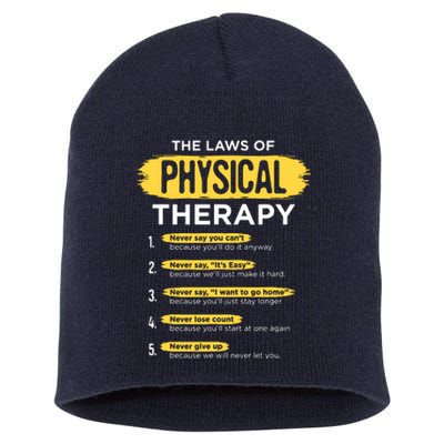 Funny PT Physical Therapy Gift Therapist Month Short Acrylic Beanie