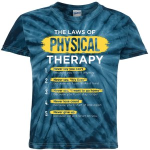 Funny PT Physical Therapy Gift Therapist Month Kids Tie-Dye T-Shirt