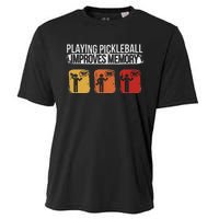 Funny Playing Pickleball Improves Memory Pickleball Cooling Performance Crew T-Shirt