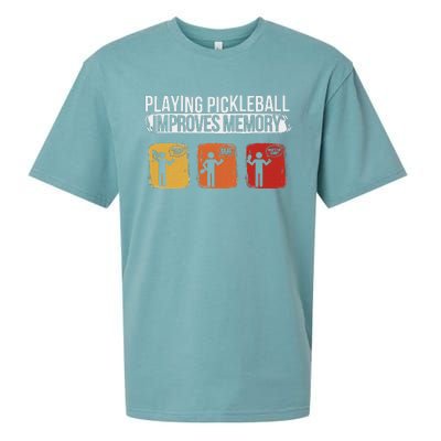 Funny Playing Pickleball Improves Memory Pickleball Sueded Cloud Jersey T-Shirt