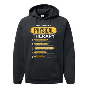 Funny PT Physical Therapy Gift Therapist Month TShirt Performance Fleece Hoodie