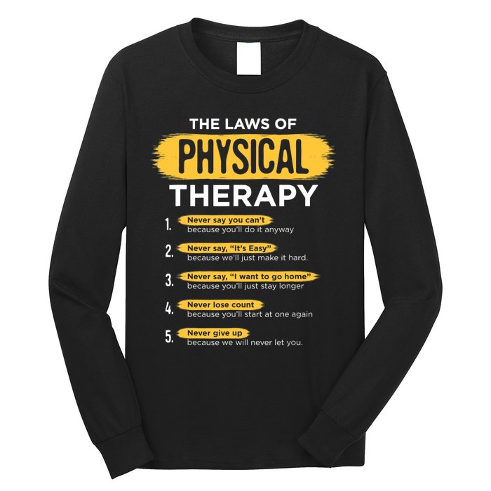 Funny PT Physical Therapy Gift Therapist Month TShirt Long Sleeve Shirt