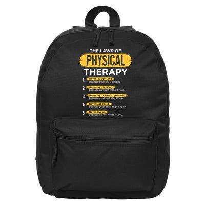 Funny PT Physical Therapy Gift Therapist Month TShirt 16 in Basic Backpack
