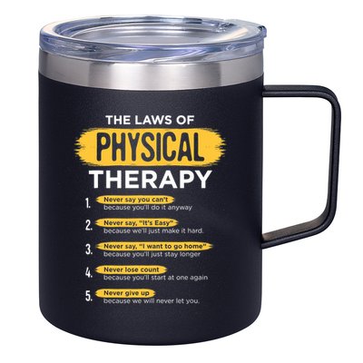 Funny PT Physical Therapy Gift Therapist Month TShirt 12oz Stainless Steel Coffee Mug