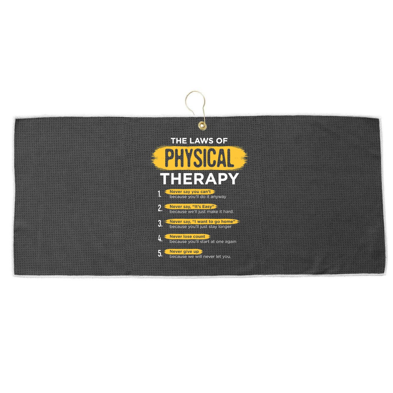Funny PT Physical Therapy Gift Therapist Month TShirt Large Microfiber Waffle Golf Towel