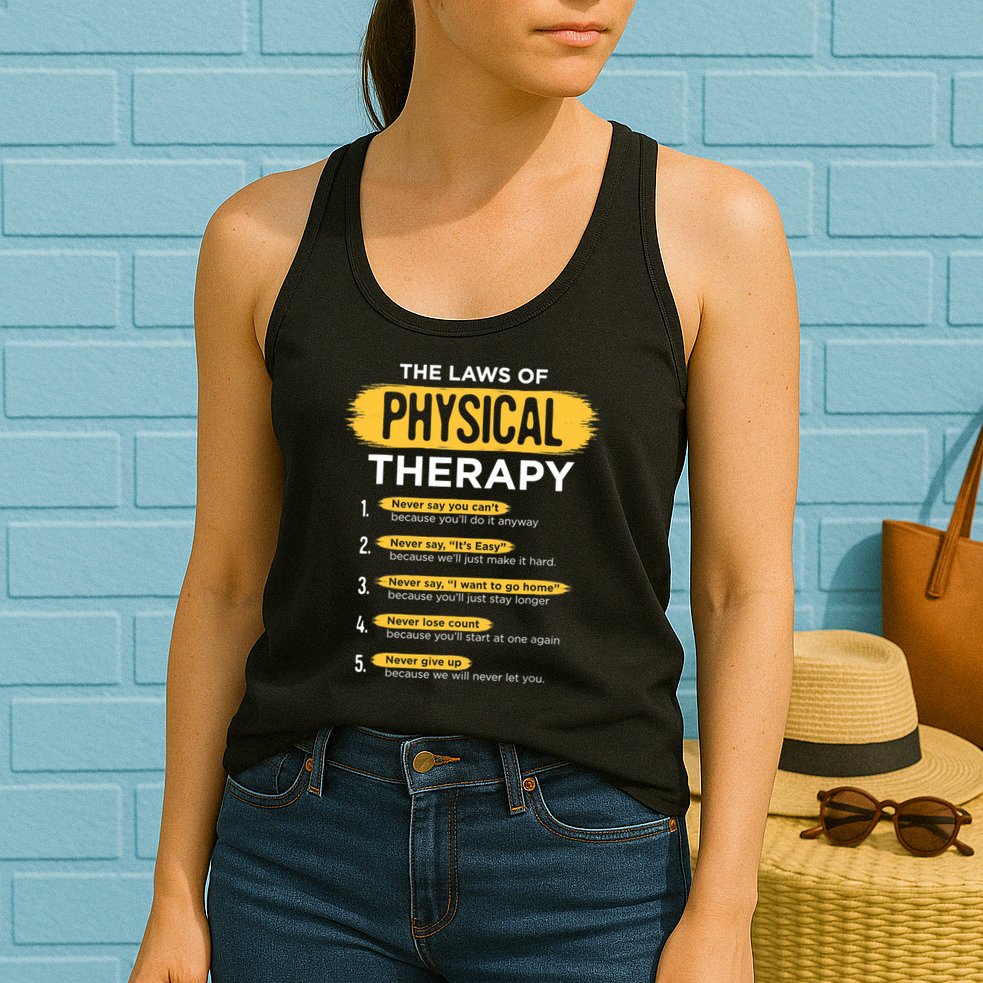 Funny PT Physical Therapy Gift Therapist Month TShirt Womens Tank Top