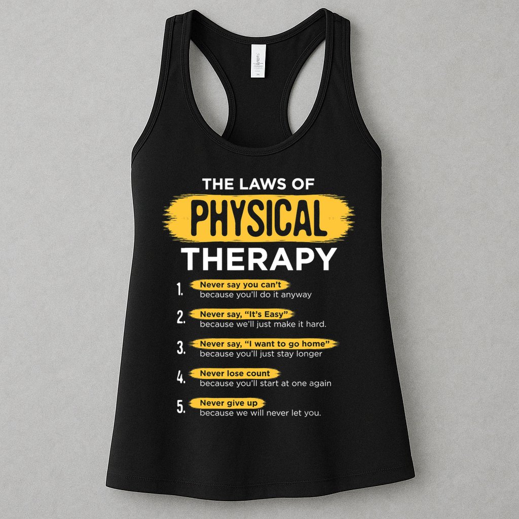 Funny PT Physical Therapy Gift Therapist Month TShirt Womens Tank Top