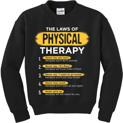 Funny PT Physical Therapy Gift Therapist Month TShirt Kids Sweatshirt