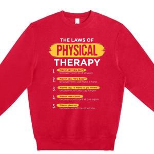 Funny PT Physical Therapy Gift Therapist Month TShirt Premium Crewneck Sweatshirt