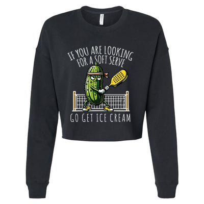 Funny Pickleball Player Paddleball Lover Cropped Pullover Crew