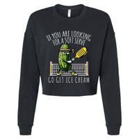 Funny Pickleball Player Paddleball Lover Cropped Pullover Crew
