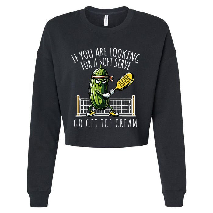 Funny Pickleball Player Paddleball Lover Cropped Pullover Crew