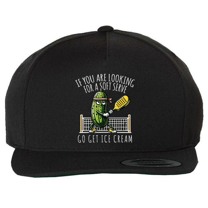 Funny Pickleball Player Paddleball Lover Wool Snapback Cap