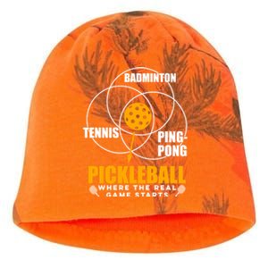 Funny Pickleball Paddleball Where The Real Game Starts Meaningful Gift Kati - Camo Knit Beanie