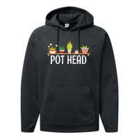 Funny Pot Plants Head Cute Funny Succulent Garden Gardening Performance Fleece Hoodie